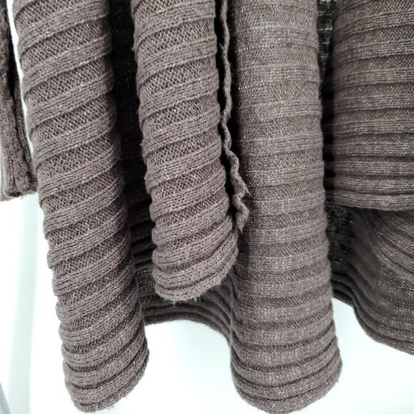 *Repair* Free People Oversized Ribbed Knit Open Cardigan S Blackberry Heather - Picture 7 of 16